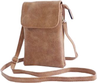 Generic Womens New Multi Compartment Single Shoulder Crossbody Frosting Bag Shoulder Bags for School (Brown, One Size)