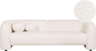 Beliani Sofa 3 Seater LEIREN Boucle White