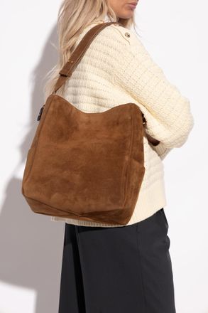 Ami Suede Shopper Bag, Unisex, Brown