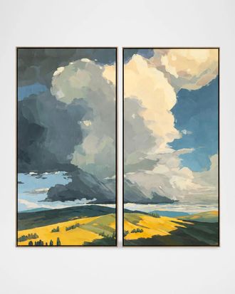 John-Richard Tuscany in Gold No. 1-2 Framed Giclee Diptych by Sarah Thomas