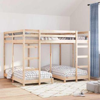 vidaXL Vidaxl Struttura Letto A Castello Triplo Marrone 160 X 200 Cm