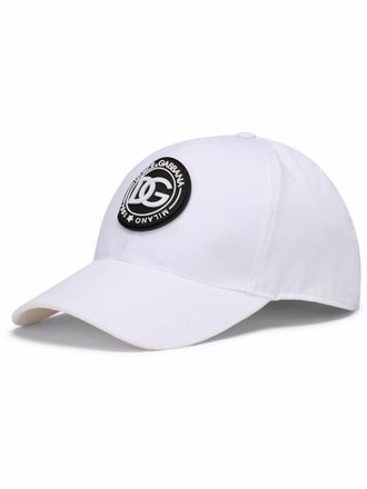 Dolce & Gabbana logo-patch cap - men - Cotton/Rayon - 60 - White