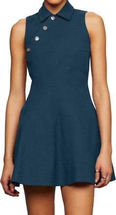 AMUR Gail Wave Dress In Deep Indigo