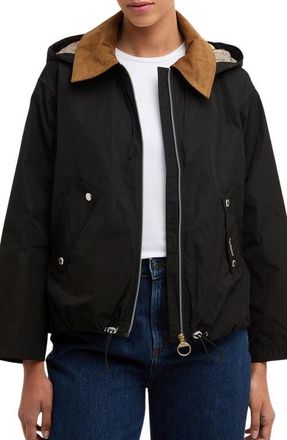 Barbour Weaver Water Repellent Hooded Jacket in Black/Dress at Nordstrom, Size 16 Us