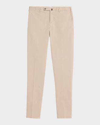Incotex Men & apos;s Pressed-Crease Cotton Trousers