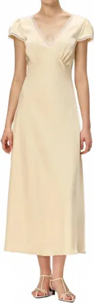 Elodie Ondine Midi Dress In Butter Yellow