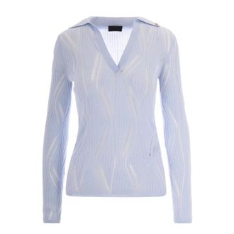 Liu Jo V-neck Knitwear, female, Blue, Size: XS V-neck Knitwear