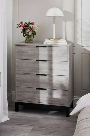 Julian Bowen Bali 4 Drawer Chest in Light Grey