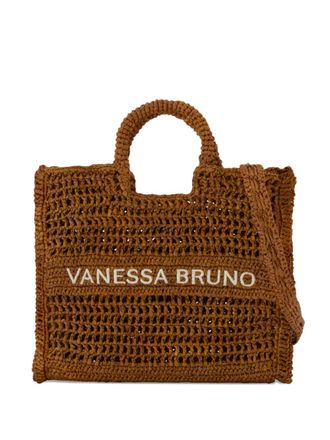 Vanessa Bruno Panier PM tote bag - women - Raffia/Cotton - One Size - Brown