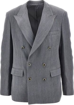 Mars&eacute;m Gabardine double-breasted tailored jacket Man 48