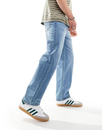 Only & Sons fade loose fit jeans in light blue wash