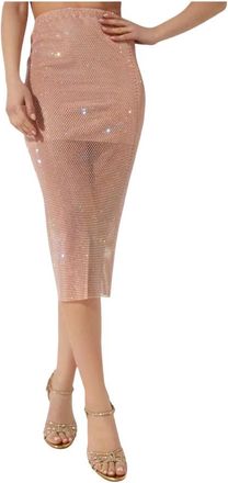 Santa Brands Diamond Midi Rok - Dames - Midirokken - Beige - Xs/S - Katoen - Rokken