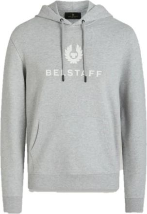 Belstaff Signature Hoodie met Kangaroo Zak - Heren - Hoodies - Grijs - 2XL - Katoen - Hoodies & sweatvesten