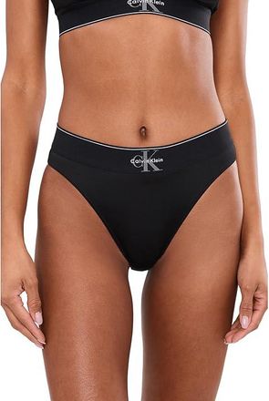 Calvin Klein Underwear Graphic High-Waist Bikini Womens Underwear Black : MD (US 8-10), Elastane/Polyester