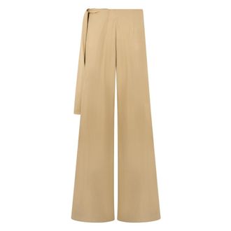 Alberta Ferretti Wide-leg Trousers - female - Alberta Ferretti - Wide Trousers - Beige - S - Trousers
