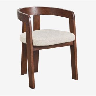 Sklum Silla De Comedor Con Reposabrazos En Madera Y Tapizada Yvone Sklum