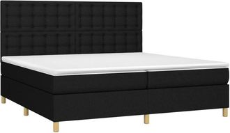 vidaXL Vidaxl - Cama Box Spring Colch&oacute;n Y Luces Led Tela Negro 200x200 Cm