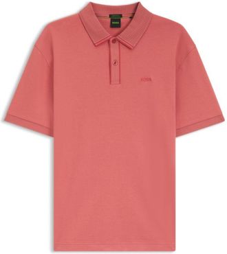 BOSS Striped-trim polo shirt in interlock cotton