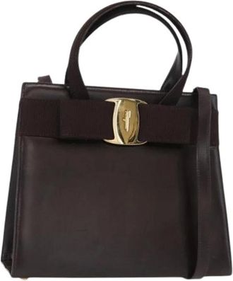 Ferragamo Pre-owned Handbags, female, Brown, Size: ONE SIZE Pre-owned Handbag