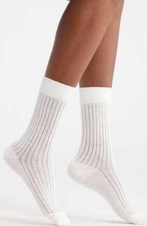 Casa Clara Love Daniella Waffle Crew Socks in White at Nordstrom