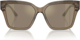 Jimmy Choo London 55mm Pillow Sunglasses in Trasparent Brown/glitter at Nordstrom