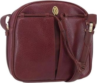 Cartier Pre-owned Cross Body Bags, female, Red, Size: ONE SIZE Pre-owned Vintage Leather Shoulder Bag