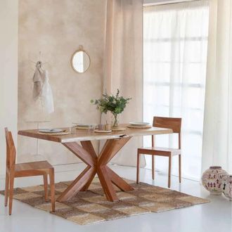 Wanderlust Deco Mesa de comedor borde vivo de acacia 160 x 90 x 77h cm