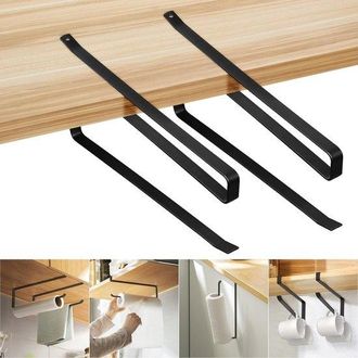 OEM Soporte Para Rollo De Papel De Cocina Sin Necesidad De Taladrar, Metal Negro En Forma De Z, Soporte Para Rollo De Papel De Pared Y Cocina