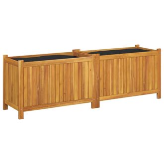 vidaXL Jardinera Con Forro Madera Maciza De Acacia 153x38,5x50 Cm Vidaxl