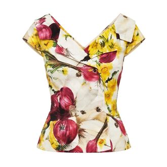 Dolce & Gabbana Korte mouw blouse - Dames - Blouses & Shirts - Veelkleurig - Maat: S Katoen