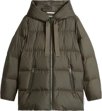 Marc O'Polo Donsjack met capuchon - Dames - Gewatteerde jassen - Groen - XS - Leer - Jassen