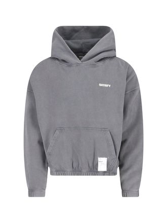 SATISFY Gray Softcell Cotton Hooded Sweatshirt