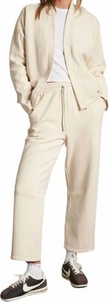 perfectwhitetee Olivia Fleece Open Cardigan In Sugar