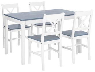 Beliani Conjunto de comedor de madera de pino 4 personas l75