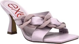 Ex&eacute; Womens Chain-Link Strap Heeled Slide Sandal In Purple