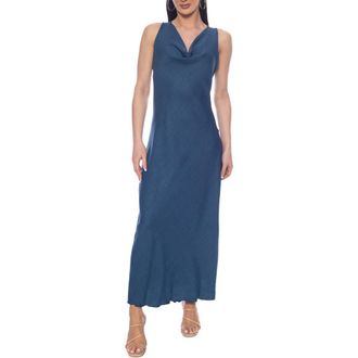 Tash And Sophie Sleeveless Cowl Neck Dress in Denim at Nordstrom Rack, Size X-Large