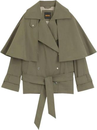 HUGO BOSS Trenchcoat - Dames - Trenchcoats - Groen - L - Jassen