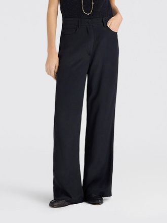 Momoni Pantaloni a gamba larga Ortiz in twill di seta con vita alta