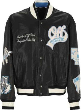 Off-white Capospalla in Pelle Off-white - - Jackets - Uomo - Nero - L