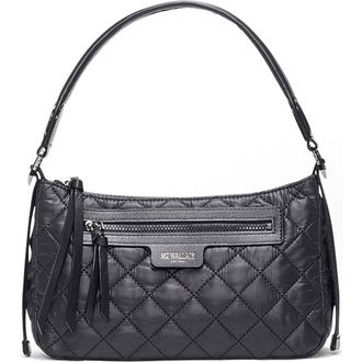 MZ Wallace Small Park Quilted Nylon Shoulder Bag in Black at Nordstrom