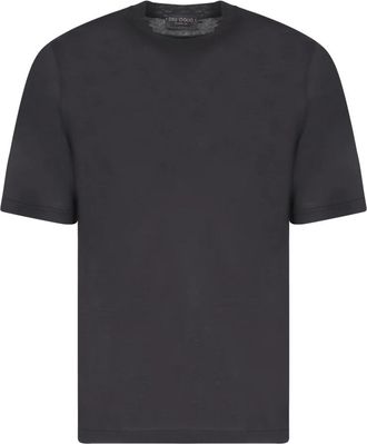 Dell'Oglio Zwarte T-shirts voor mannen - Heren - T-shirts - Zwart - 2XL - Katoen - Tops