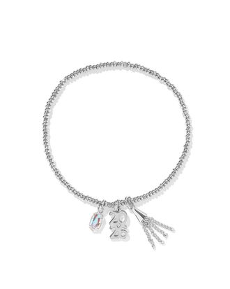 Kendra Scott Womens Graduation Stretch Bracelet In Silver Dichroic Glass