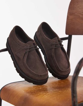 Clarks Meare Walla - Scarpe in camoscio marrone scuro