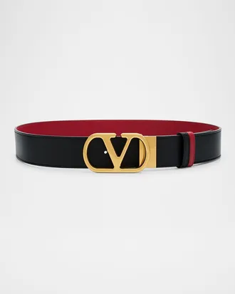 Valentino Garavani Reversible VLogo Signature Signature Leather Belt, 40mm