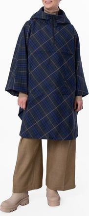 Burberry Packaway Check Printed Twill Cape, Size XS/S