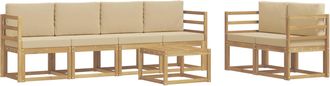 vidaXL Conjunto De Sof&aacute;s De Exterior 7 Uds. Y Beige Vidaxl