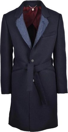 Maurizio Miri Belted Coat - Heren - Jas met riem - Blauw - M - Wol - Jassen