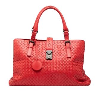 Bottega Veneta Pre-owned Handbags, female, Red, Size: ONE SIZE Pre-owned Medium Roma