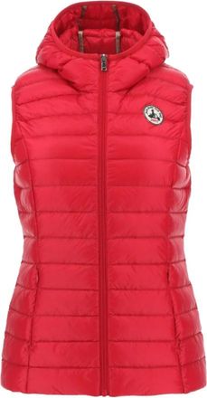 Jott Mouwloze Puffer Jas met Capuchon - Dames - Bodywarmers - Rood - XS - Leer - Jassen