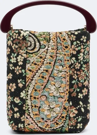 Dries Van Noten Micro floral jacquard top-handle bag